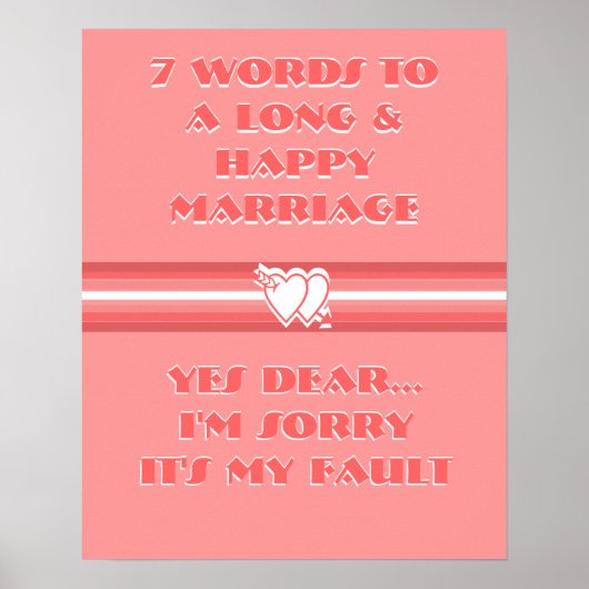 7 Mots À Un Mariage Long Et Heureux - Poster (Devant)