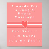 7 Mots À Un Mariage Long Et Heureux - Poster (Devant)