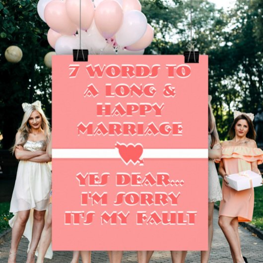 7 Mots À Un Mariage Long Et Heureux - Poster