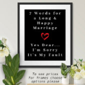7 Mots À Un Mariage Long Et Heureux - Poster