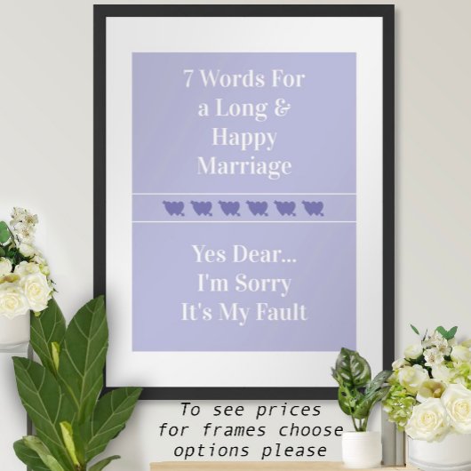7 Mots À Un Mariage Long Et Heureux - Poster