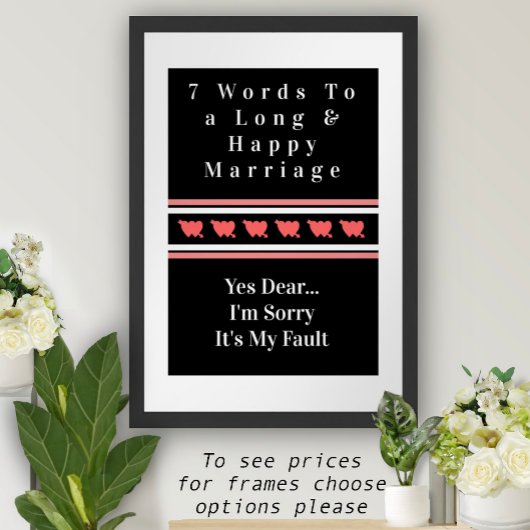 7 Mots À Un Mariage Long Et Heureux - Poster