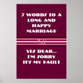 7 Mots À Un Mariage Long Et Heureux - Poster (Devant)