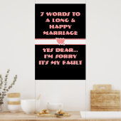 7 Mots Pour Un Long Et Heureux Mariage - Affiche (Cuisine)