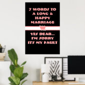 7 Mots Pour Un Long Et Heureux Mariage - Affiche (Bureau à domicile)