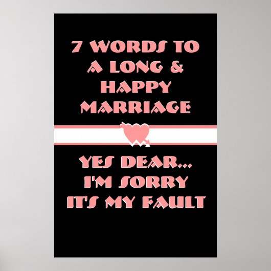 7 Mots Pour Un Long Et Heureux Mariage - Affiche (Devant)