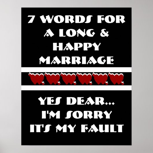 7 Mots Pour Un Long Et Heureux Mariage - Affiche (Devant)