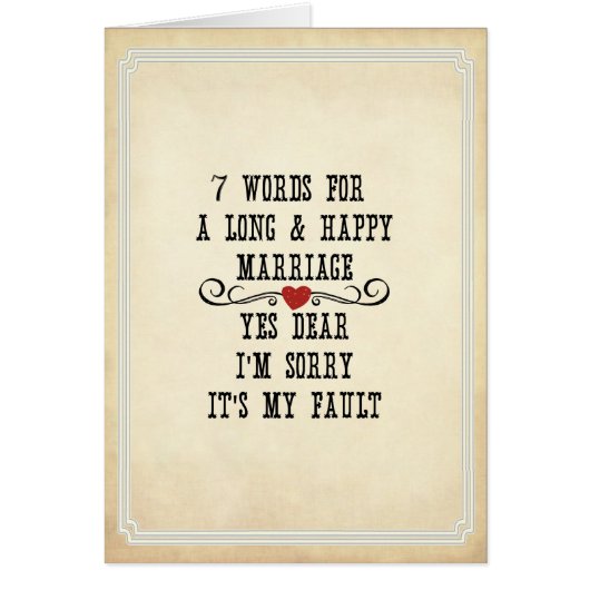 7 Mots Pour un Mariage Long et Heureux (Devant)