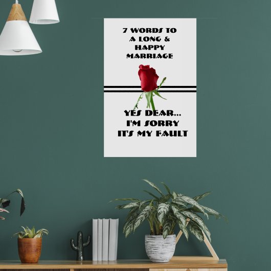7 Mots Pour Un Mariage Long Et Heureux - Affiche (Salon 1)