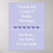 7 mots pour un mariage long et heureux - Affiche (Devant)