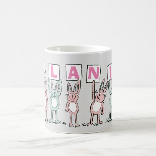 7 Nom de la lettre avec lapins de café Mug (Centre)