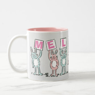 7 Nom de la lettre avec lapins de café Mug