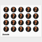 7 Nummer Meme 67 Zes Zeven Halloween Ronde Sticker (Vel)