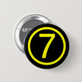 7 - nummer zeven ronde button 5,7 cm (Voorkant /achterkant)