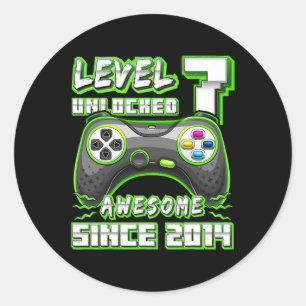7 Ontgrendeld Geweldige 2014 Video Game 7th Verjaa Ronde Sticker