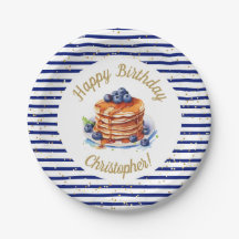 7"Pannenkoeken en Pajama Verjaardagspapier Bord