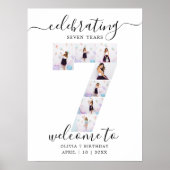 7 Photo Affiche de bienvenue d'anniversaire, Lui o (Devant)