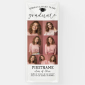 7 Photo Collage Afstuderen Modern Minimal White Spandoek (Verticaal)