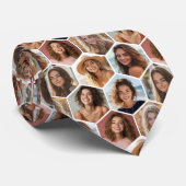 7 Photo Collage - funky honingraatpatroon - wit Stropdas (Opgerold)