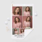 7 Photo Collage - Modern Minimal Zwart-wit Golfhanddoek (Insitu)