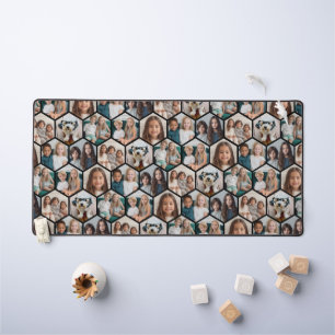 7 Photo Collage - motif hexagone funky - noir