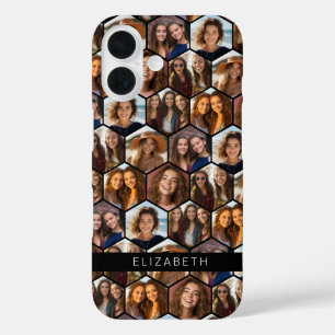 7 Photo Collage retro funky geometrisch patroon iPhone 16 Hoesje