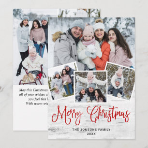 7 PHOTO-kerstfeestmaal roestvrij Birch Bark Greeti Feestdagenkaart