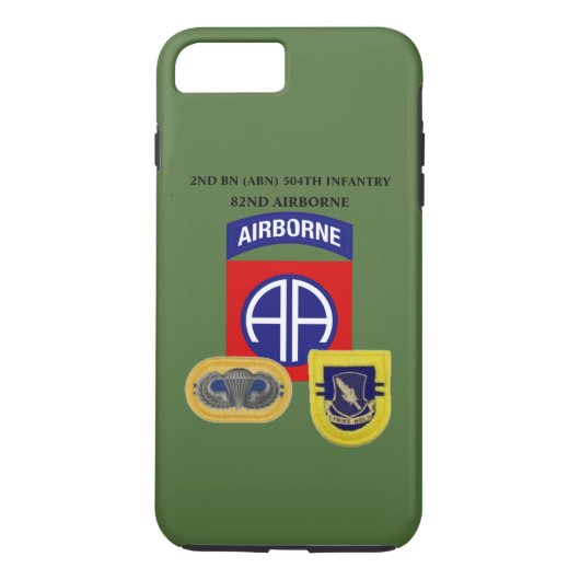 7 Plus 2ème Coque iphone d'INFANTERIE de BATAILLON (ABN) (Dos)