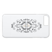 7 Plus Coque iphone Monogramme noir et or (Dos (Horizontal))