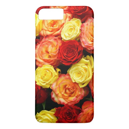 7 Plus Jaune rouge orange Roses iPhone X Coque à peine là (Dos)