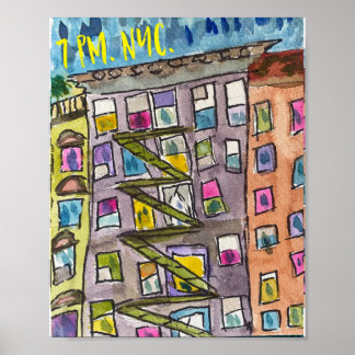 7 PM NYC Gratitude-Poster Poster