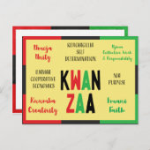 7 Principes Carte de vacances moderne Kwanzaa (Devant / Derrière)