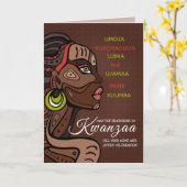 7 Principes de la carte de voeux de Kwanzaa (Fleur jaune)