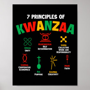 7 principes van Kwanzaa - Afro-Amerikaans erfgoed Poster