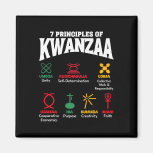 7 Principes van Kwanzaa Afro-Amerikaanse Pride-Man Magneet