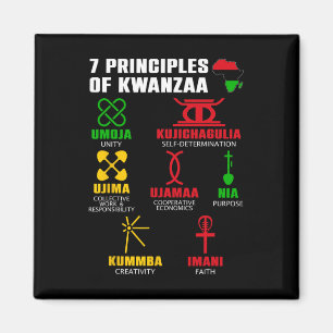 7 principes van Kwanzaa Celebration Pan African Bo Magneet