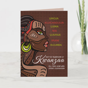 7 Principes van Kwanzaa Wenskaart Kaart