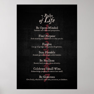 7 Regels van het leven Poster