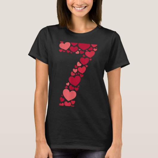 7 Romantic 67 Heart Pattern Valentine Love Trend 6 T-shirt (Voorkant)