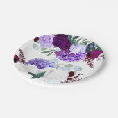 7" Rond Papier Bord Lavendel Hibiscus op Wit (Gekanteld)