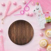 7" Ronde Papier Bord Schuur Hout Country Rustiek (Feest)