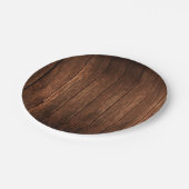 7" Ronde Papier Bord Schuur Hout Country Rustiek (Gekanteld)