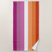 7 Stripe Lesbische Sunset Pride Flag Strandlaken (Voorkant)