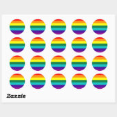 7-Stripe Rainbow Pride Flag Ronde Sticker (Vel)