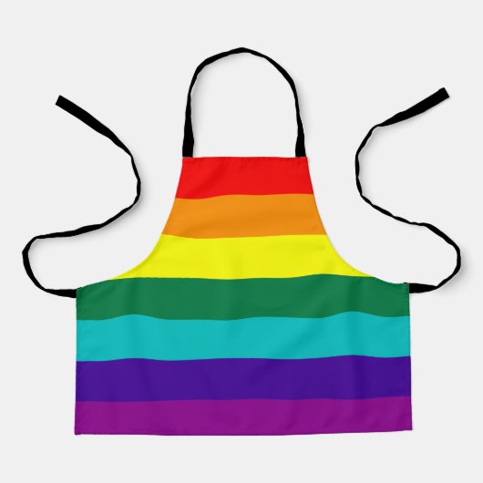 7-Stripe Rainbow Pride Flag Schort (Voorkant)