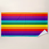 7-Stripe Rainbow Pride Flag  Strandlaken (Voorkant)