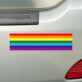 7 Stripes Rainbow Gay Pride Flag Bumper Sticker (En voiture)