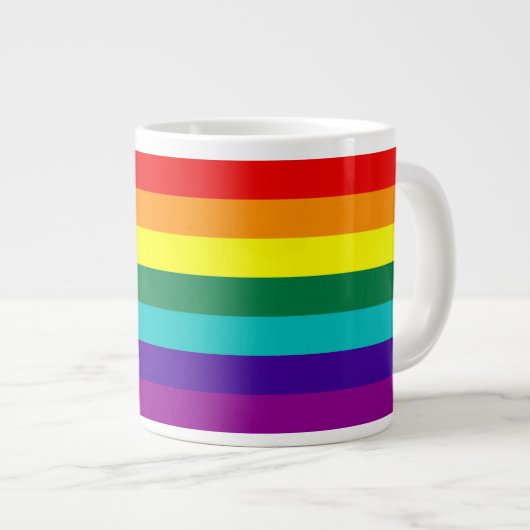 7 Stripes Rainbow Gay Pride Flag Jumbo Mok (Voorkant rechts)
