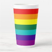 7 Stripes Rainbow Gay Pride Flag Latte Mok (Voorkant)