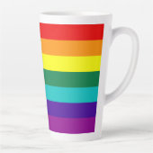 7 Stripes Rainbow Gay Pride Flag Latte Mok (Rechts)